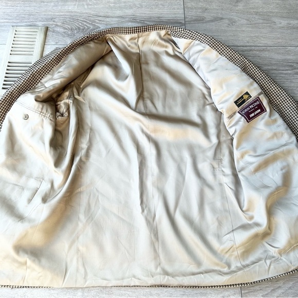 Vintage Evan Picone Pure  Wool Houndstooth Twill Blazer Union Made in USA - Picture 9 of 15